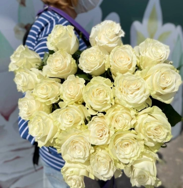 Монобукет «Белые розочки»
