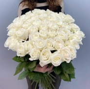 51 белая роза под ленту 0