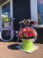 Большая коробка с кустовой розой и зеленью 1