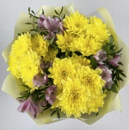 Букет из хризантем и альстромерии &laquo;Незнакомка&raquo; 1