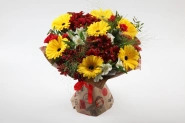 Букет из гербер, альстромерий и хризантем 0