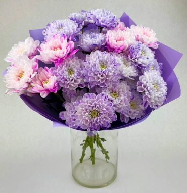 Букет из хризантем «Пастила»