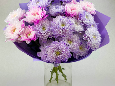 Букет из хризантем «Пастила»