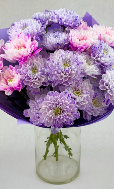 Букет из хризантем «Пастила»