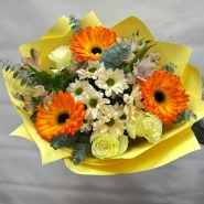 Букет с герберами и хризантемой &laquo;Хорошее настроение&raquo; 1
