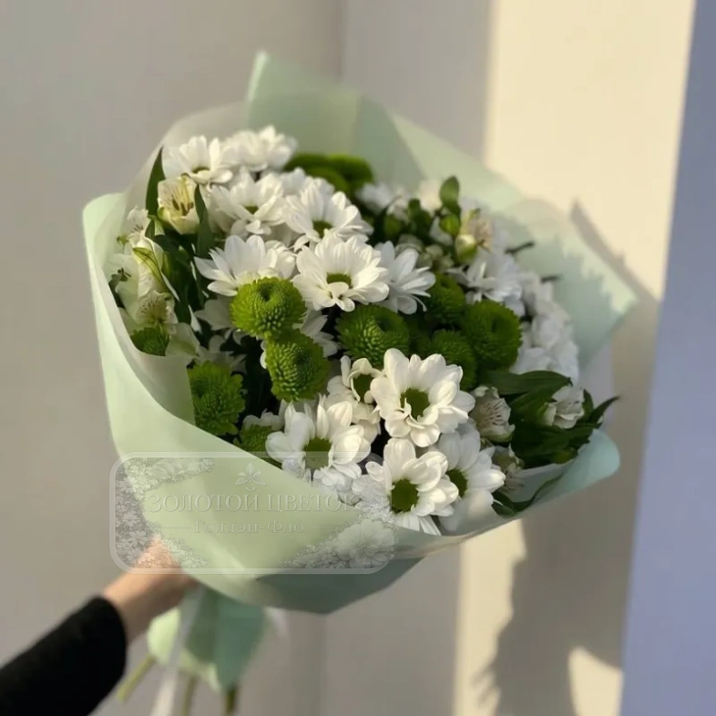 Букет из хризантем с альстромерией