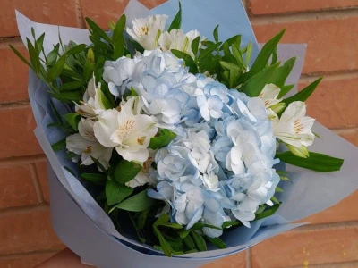 Букет из Гортензии и Альстромерии 