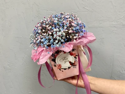 Композиция из гипсофилы “Сладкая вата”