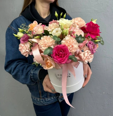 Композиция в коробке  «Персиковый йогурт»