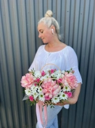 Французская роза с хризантемой в сумочке 1