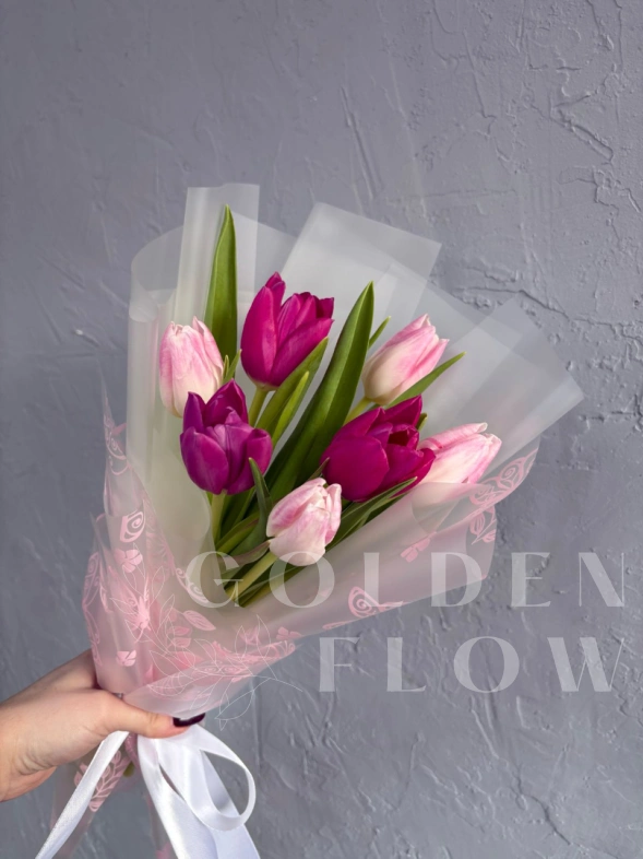 Букет тюльпанов "Розовая нежность"