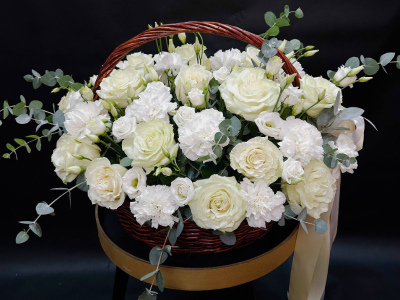 Корзина с розами «Тепло души»