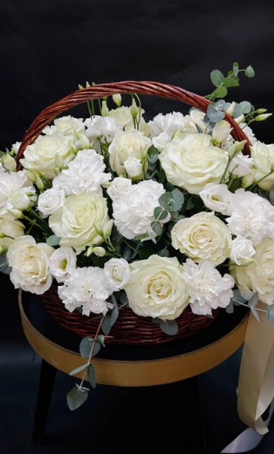 Корзина с розами «Тепло души»