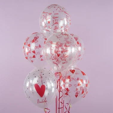 Шар «Про любовь...», 1 шт, Прозрачный