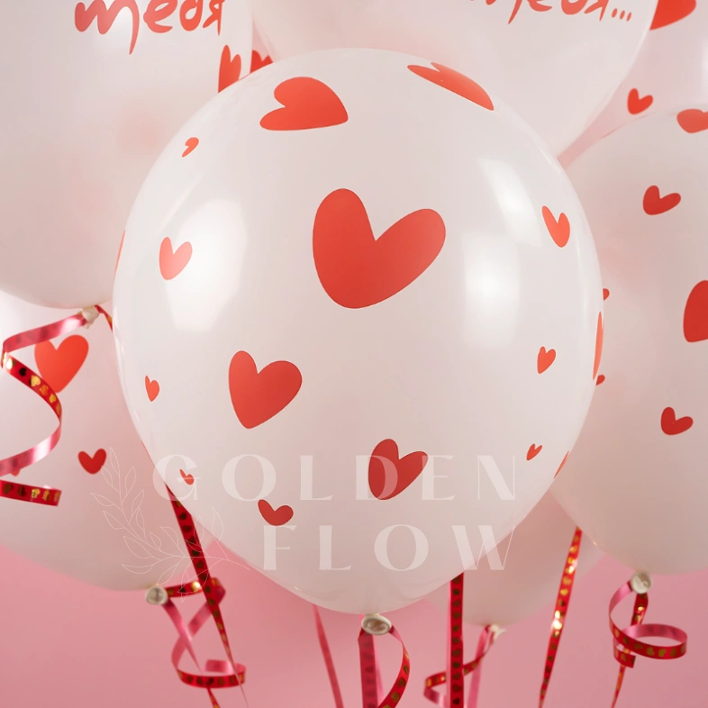 Шар &laquo;Я Тебя Люблю ... (сердечки)&raquo;  1 шт, в ассортименте