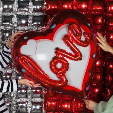 Шар «Сердце, 3D Love, Красный»