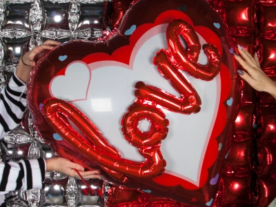 Шар «Сердце, 3D Love, Красный»