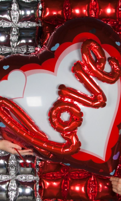 Шар «Сердце, 3D Love, Красный»