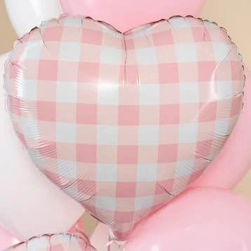 Шар  Сердце, «Клетка Виши, Розовый» 