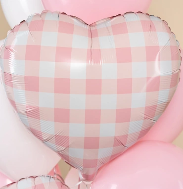 Шар  Сердце, «Клетка Виши, Розовый» 