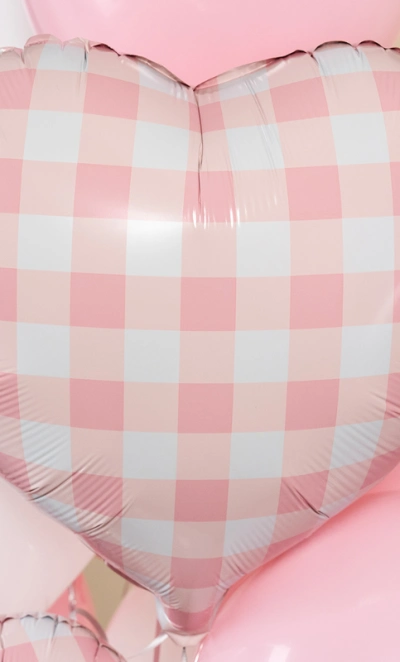 Шар  Сердце, «Клетка Виши, Розовый» 
