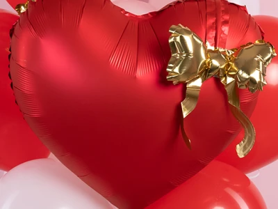 Шар Сердце, «Золотой бант, Красный»