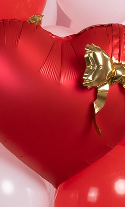 Шар Сердце, «Золотой бант, Красный»