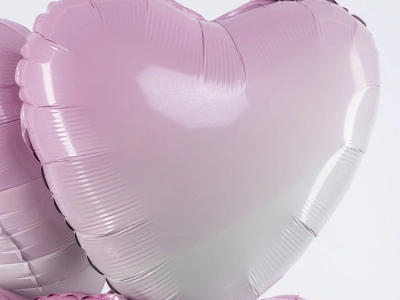 Шар Сердце, «Белый/Розовый»