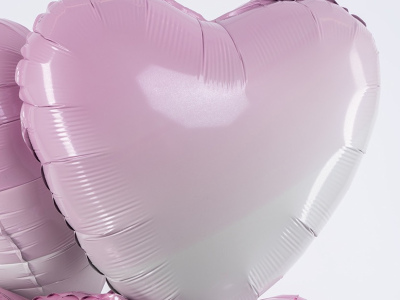Шар Сердце, «Белый/Розовый»