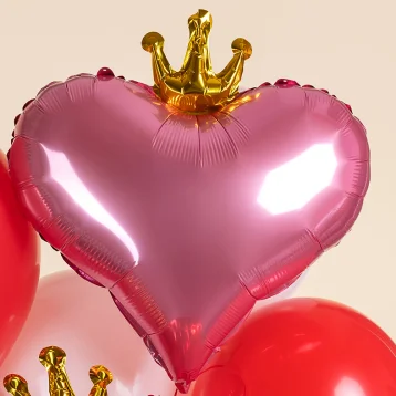 Шар Сердце, «Золотая корона, Розовый»