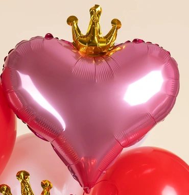 Шар Сердце, «Золотая корона, Розовый»