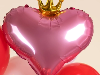 Шар Сердце, «Золотая корона, Розовый»