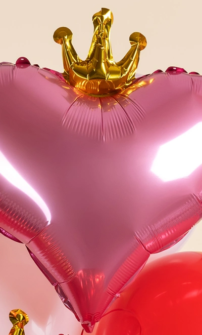 Шар Сердце, «Золотая корона, Розовый»