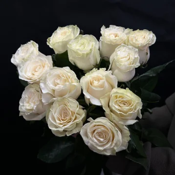 Букет из 13 белых роз под ленту