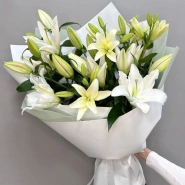 Букет из 9 белых лилий 0