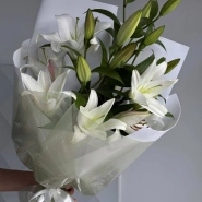 Букет из 5 белых лилий 0