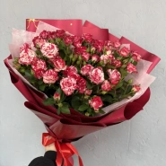 Букет из кустовой розы фаер-воркс 7 веток 0