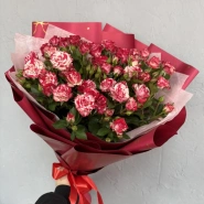 Букет из кустовой розы фаер-воркс &laquo;Яркий&raquo; 0